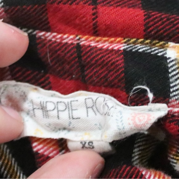 Hippie Rose Red Flannel Button Down Shirt - Picture 5 of 6
